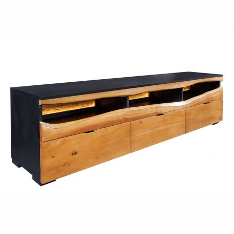 Comode - Comoda TV din lemn masiv GRAND ACACIA 180cm cu iluminat