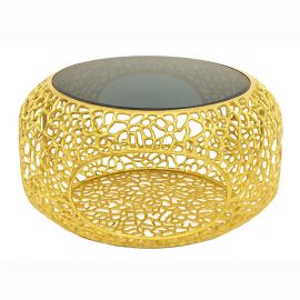 Masuta de cafea design modern Spin 75cm auriu