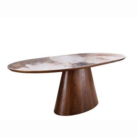 Mese extensibile - Masa extensibila, Ceramica, Furnir nuc, UNIQUE 160-200cm