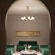 Candelabre, Lustre - Candelabru 8 brate din alama cu abajur din sticla Putti