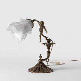 Veioze - Veioza din alama cu abajur din sticla Putti