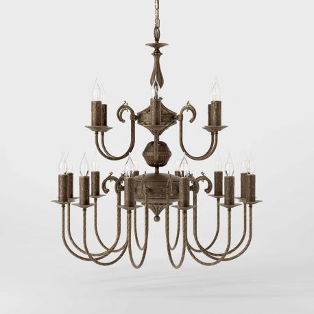 Candelabre, Lustre - Candelabru 18 brate din alama stil clasic Petalo