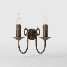 Aplice, corpuri de iluminat pentru pereti - Aplica de perete 2 brate din alama stil clasic Petalo