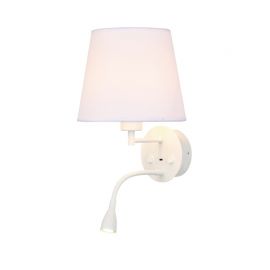 Aplica de perete cu reader LED CAICOS alb