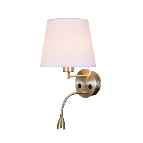 Aplice, corpuri de iluminat pentru pereti - Aplica de perete cu reader LED CAICOS nickel satinat