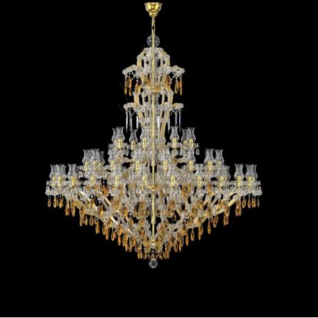 Lustre Cristal Bohemia - Candelabru Cristal Bohemia Exclusive 48 brate MARIA TEREZIA AUREA