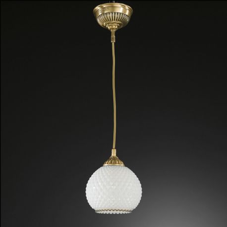 Pendule, Lustre suspendate - Pendul clasic design italian din alama, sticla 8400