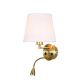 Aplica de perete cu reader LED CAICOS alama antic