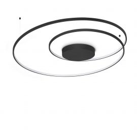 Lustra LED aplicata design circular OZ PL D100 ON-OFF NERO 3000K