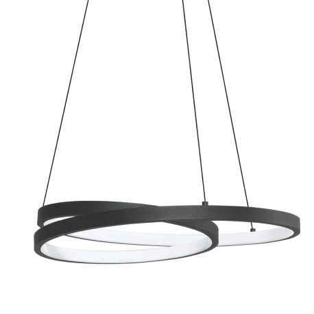 Pendule, Lustre suspendate - Lustra LED suspendata design circular OZ SP D040 ON-OFF NERO 3000K