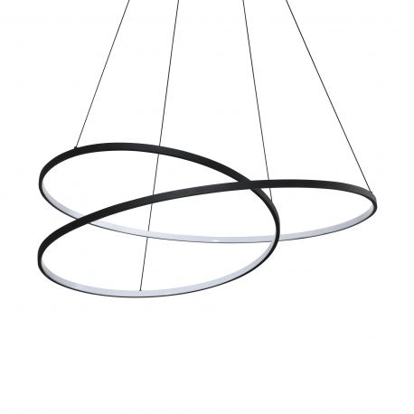 Pendule, Lustre suspendate - Lustra LED suspendata design circular OZ SP D100 ON-OFF NERO 3000K