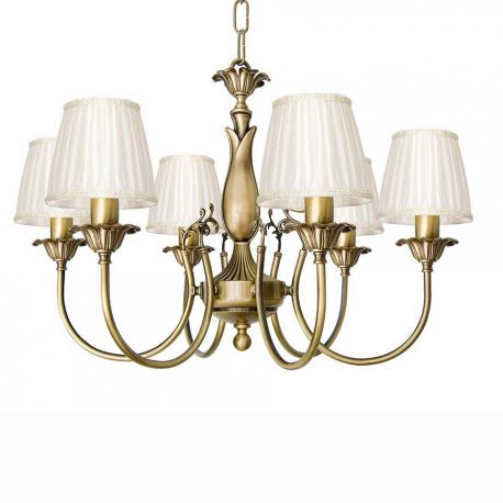 Candelabre, Lustre - Candelabru din alama cu motiv floral stilizat Ginevra