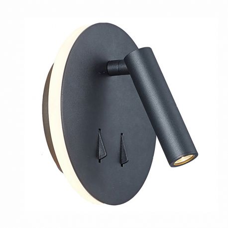 Aplice, corpuri de iluminat pentru pereti - Aplica perete lumina ambientala, spot directionabil CAYMAN negru mat