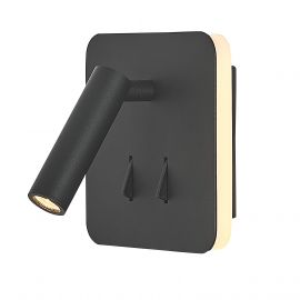 Aplice, corpuri de iluminat pentru pereti - Aplica perete lumina ambientala, spot directionabil CAYMAN negru mat