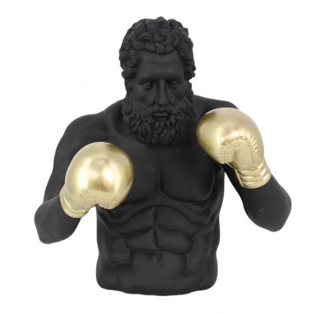 Statuete - Statueta decorativa BOXER 50cm negru/ auriu