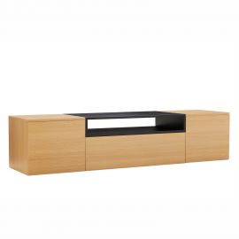 Comoda TV suspendata LOFT 160cm natur/ negru