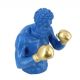 Statueta decorativa BOXER 50cm albastru/ auriu