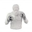 Statueta decorativa BOXER 50cm alb/ argintiu