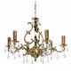 Candelabre, Lustre - Candelabru 6 brate din alama si cristal Venezia