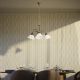 Candelabre, Lustre - Candelabru 3 brate din alama si abajur ceramic Zefira