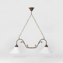 Candelabru 2 brate din alama si abajur ceramic Zefira