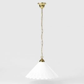 Pendule, Lustre suspendate - Pendul din alama si abajur ceramic Zefira