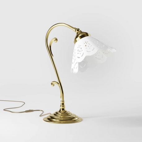 Veioze - Lampa de masa din alama si abajur ceramic Zefira