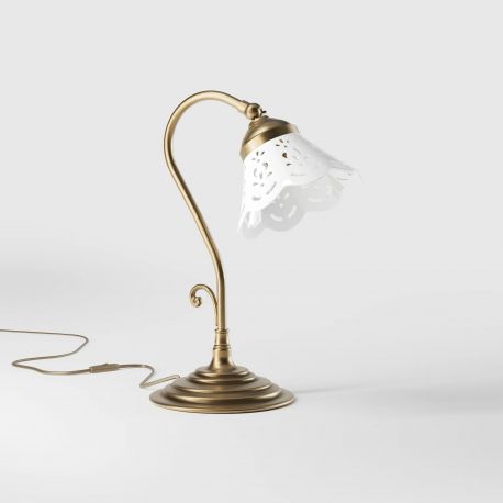 Veioze - Lampa de masa din alama si abajur ceramic Zefira