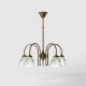 Candelabru stil neoclasic din alama si sticla Elide