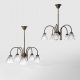 Candelabre, Lustre - Candelabru stil neoclasic din alama si sticla Elide