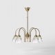Candelabre, Lustre - Candelabru stil neoclasic din alama si sticla Elide