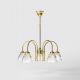Candelabre, Lustre - Candelabru stil neoclasic din alama si sticla Elide