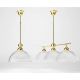 Candelabre, Lustre - Candelabru stil neoclasic din alama si sticla Elide