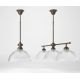 Candelabre, Lustre - Candelabru stil neoclasic din alama si sticla Elide