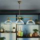 Candelabre, Lustre - Candelabru stil neoclasic din alama si sticla Elide