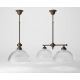 Candelabre, Lustre - Candelabru stil neoclasic din alama si sticla Elide