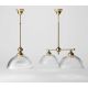 Candelabre, Lustre - Candelabru stil neoclasic din alama si sticla Elide