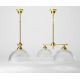 Candelabre, Lustre - Candelabru stil neoclasic din alama si sticla Elide