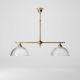 Candelabre, Lustre - Candelabru stil neoclasic din alama si sticla Elide