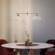 Candelabre, Lustre - Candelabru stil neoclasic din alama si sticla Elide