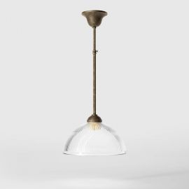 Pendule, Lustre suspendate - Lustra stil neoclasic din alama si sticla Elide
