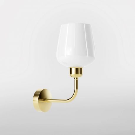 Aplice, corpuri de iluminat pentru pereti - Aplica de perete design italian din alama si sticla Talis