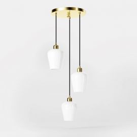 Pendule, Lustre suspendate - Lustra design italian din alama si sticla Talis