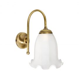 Aplice, corpuri de iluminat pentru pereti - Aplica de perete stil clasic italian din alama si sticla Bell