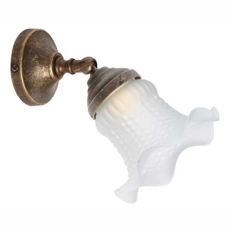 Aplice, corpuri de iluminat pentru pereti - Aplica de perete stil clasic italian din alama si sticla Bell