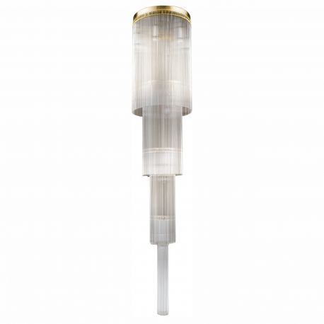 Corpuri de iluminat Lustre pentru casa scarii - Lustra design LUX diametru 60cm din alama decorata cu sticla Filago