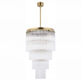 Corpuri de iluminat Lustre pentru casa scarii - Lustra design LUX diametru 45cm din alama decorata cu sticla Filago
