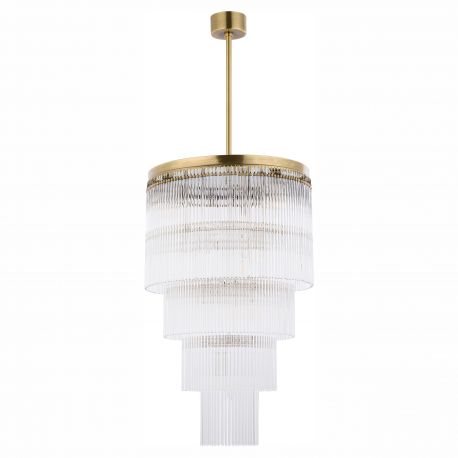 Corpuri de iluminat Lustre pentru casa scarii - Lustra design LUX diametru 45cm din alama decorata cu sticla Filago