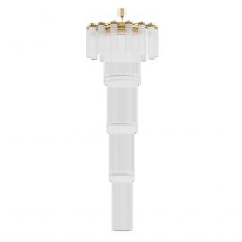 Corpuri de iluminat Lustre pentru casa scarii - Lustra XXL diametru 100cm din alama decorata cu sticla Filago