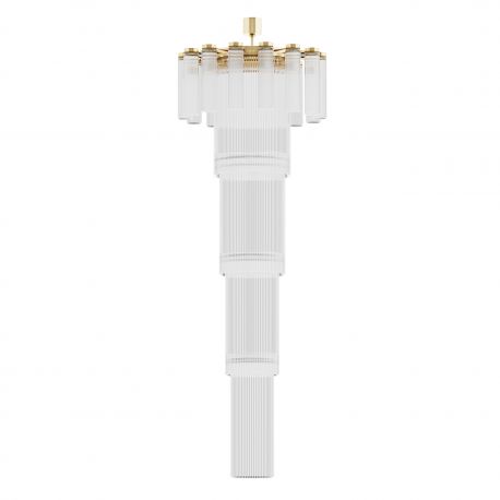 Corpuri de iluminat Lustre pentru casa scarii - Lustra XXL diametru 100cm din alama decorata cu sticla Filago